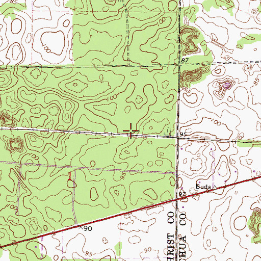Topographic Map of Mona Railroad Station, FL