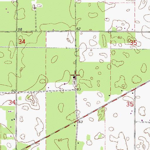 Topographic Map of Bethel Church, FL