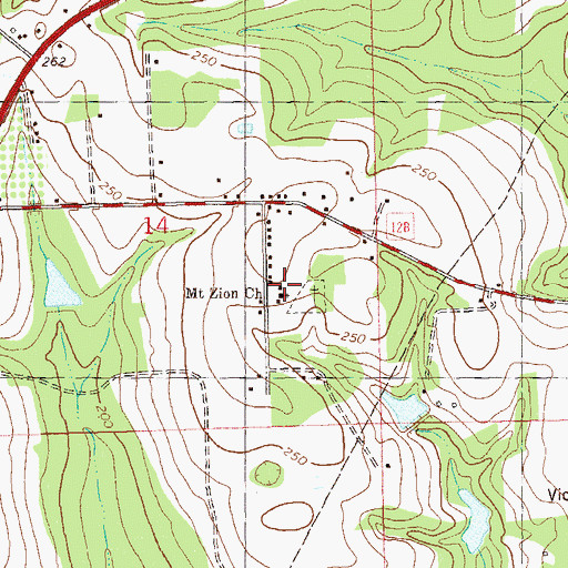 Topographic Map of Mount Zion Church, FL