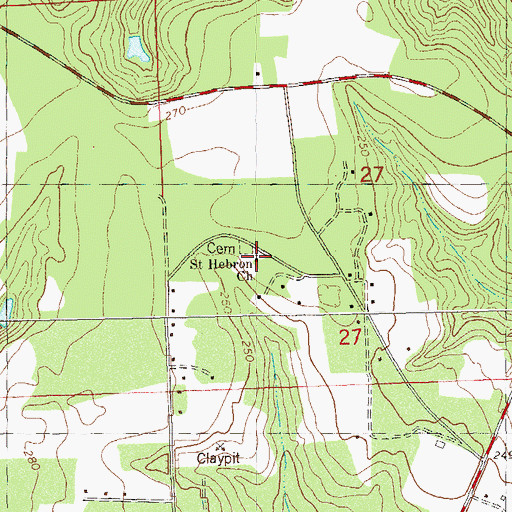 Topographic Map of Saint Hebron Cemetery, FL
