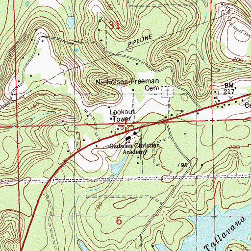 Topographic Map of Havana Fire Tower, FL