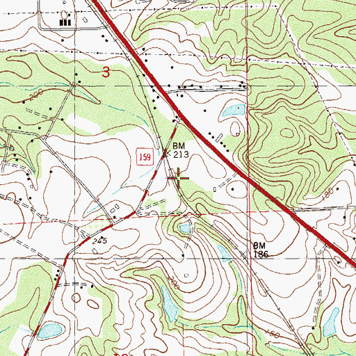 Topographic Map of Altschul Railroad Station, FL