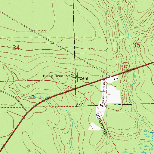 Topographic Map of Poley Branch Cemetery, FL