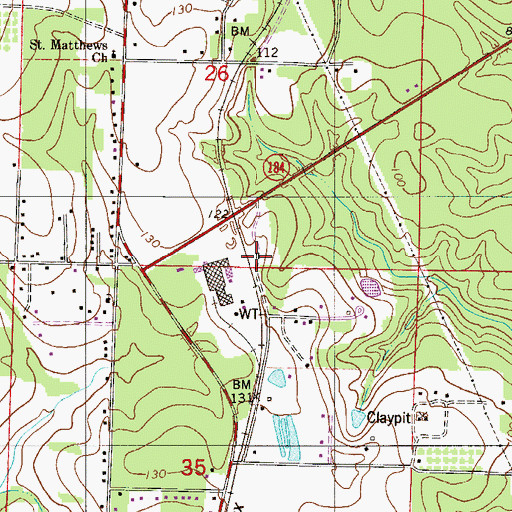 Topographic Map of Stella Railroad Station, FL