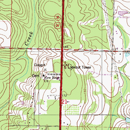 Topographic Map of Molino Fire Tower, FL