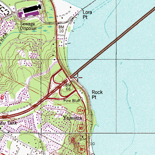 Topographic Map of Escambia Railroad Station, FL