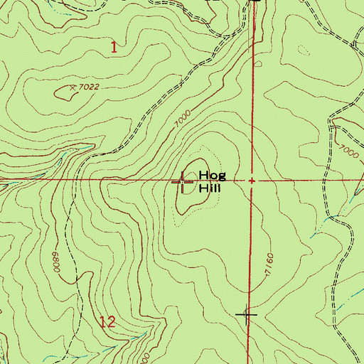 Topographic Map of Hog Hill, AZ
