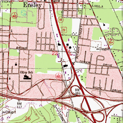Topographic Map of Edge Railroad Station, FL