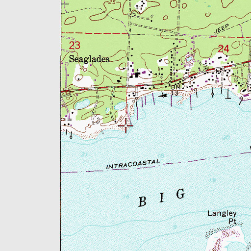 Topographic Map of Red Bluffs, FL