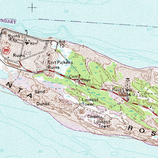 Topographic Map of Chasefield Plantation Cemetery, FL