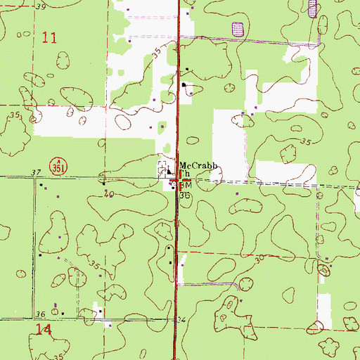 Topographic Map of Dixietown, FL