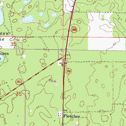 Topographic Map of United Church, FL