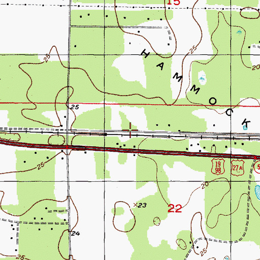 Topographic Map of Brunco Railroad Station, FL