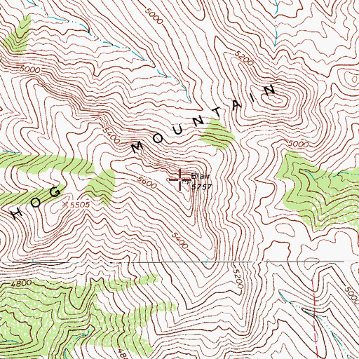 Topographic Map of Hog Mountain, AZ