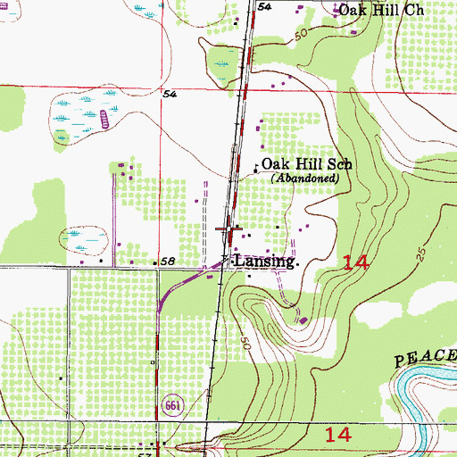 Topographic Map of Lamp Grounds Cemetery, FL