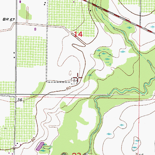 Topographic Map of Bunker Railroad Station, FL