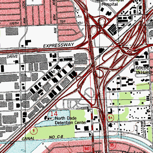 Topographic Map of Miami Park Railroad Station, FL