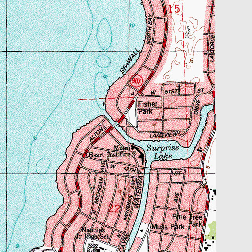 Topographic Map of Surprise Waterway, FL