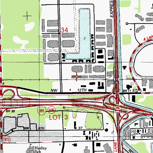Topographic Map of Lehigh Railroad Station, FL
