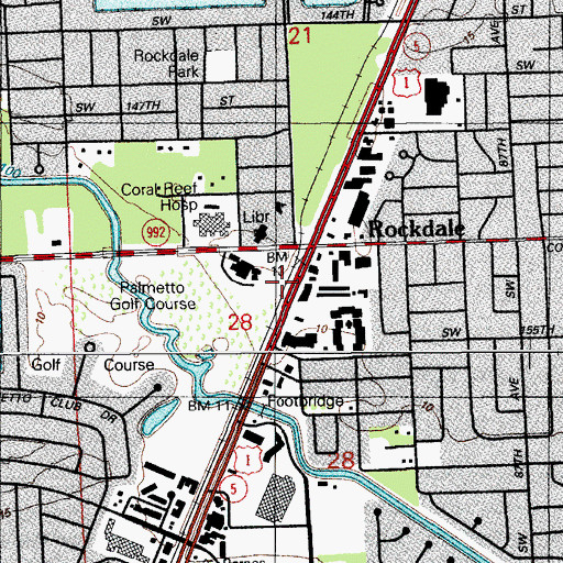 Topographic Map of Keys Railroad Station, FL