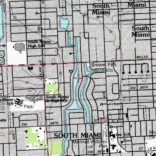 Topographic Map of Twin Lakes Canal, FL