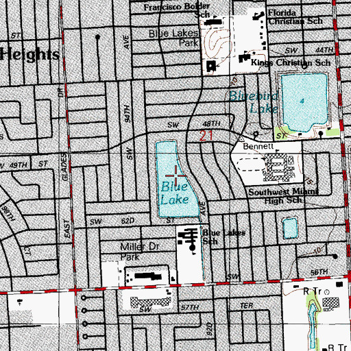 Topographic Map of Blue Lake, FL