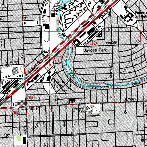 Topographic Map of Mahi Waterway, FL