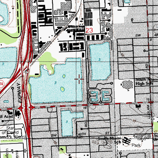 Topographic Map of Tropical Park Railroad Station, FL