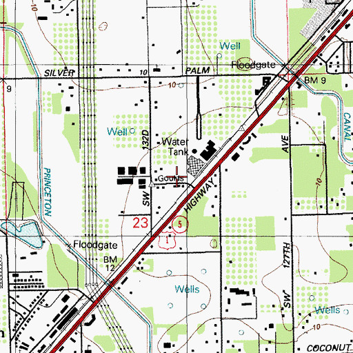 Topographic Map of Miami-Dade County Fire Control Headquarters, FL