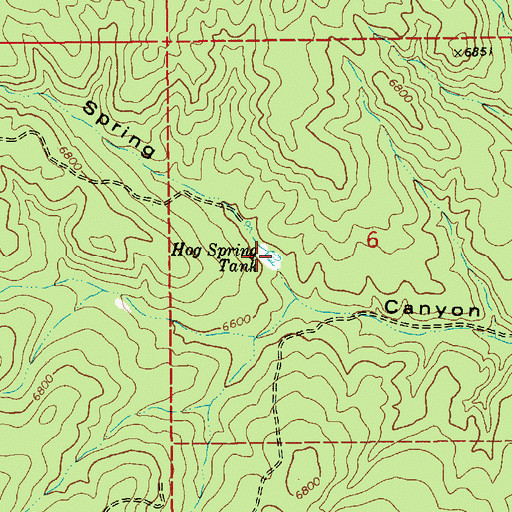 Topographic Map of Hog Spring Tank, AZ