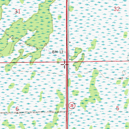 Topographic Map of Matmon Railroad Station (historical), FL