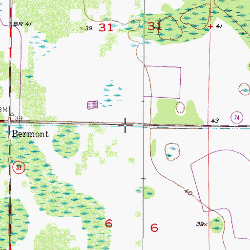 Topographic Map of Bermont Lookout Tower, FL