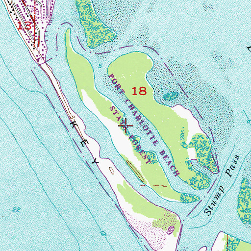 Topographic Map of Port Charlotte Beach State Park, FL