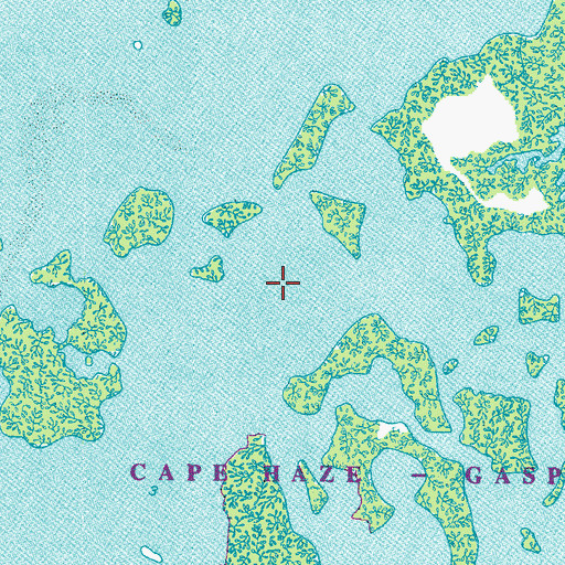 Topographic Map of Cape Haze-Gasparilla Sound Aquatic Preserve, FL