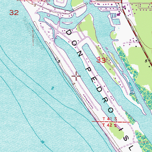 Topographic Map of Bocilla Island, FL