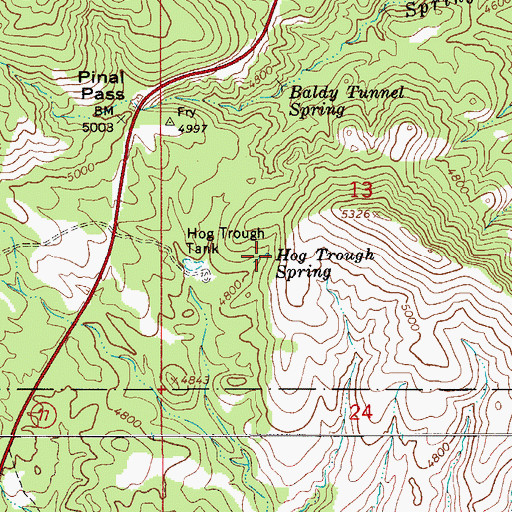 Topographic Map of Hog Trough Spring, AZ