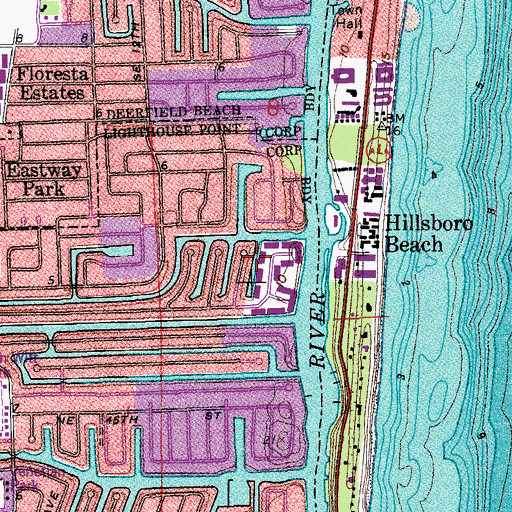 Topographic Map of Coral Villas, FL