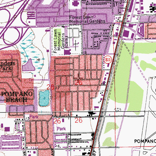Topographic Map of Kendall Green, FL