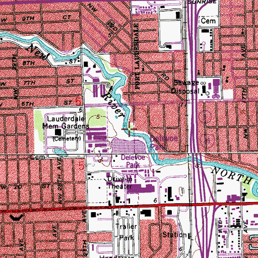 Topographic Map of Delevoe Park, FL