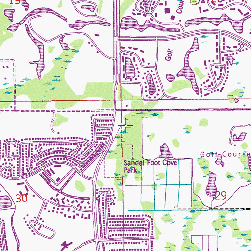 Topographic Map of Sandal Foot Cove Park, FL