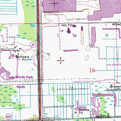 Topographic Map of Trade Winds Park North, FL