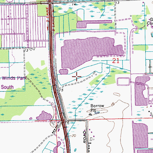 Topographic Map of Trade Winds Park South, FL