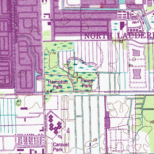 Topographic Map of Pines Park, FL