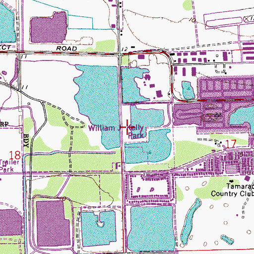 Topographic Map of William J Kelly Park, FL