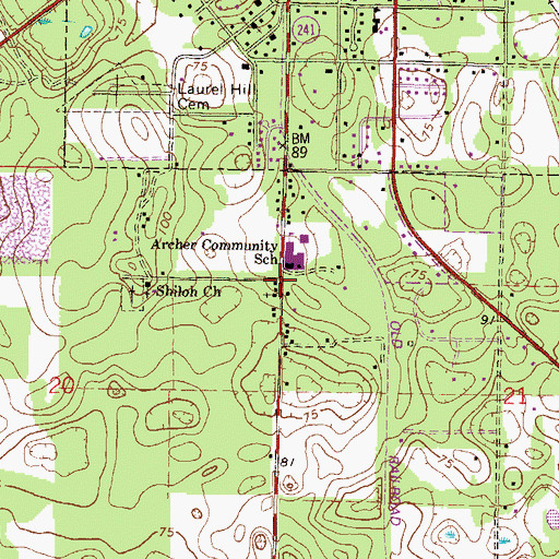 Topographic Map of Mount Pisgah AME Church, FL