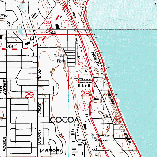Topographic Map of Ives Railroad Station, FL