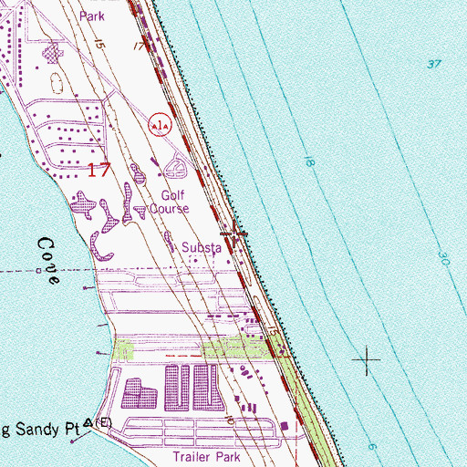 Topographic Map of Spessard Holland Park, FL