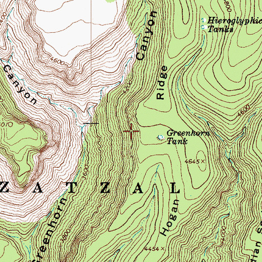 Topographic Map of Hogan Ridge, AZ