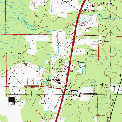Topographic Map of Prevatt Cemetery, FL