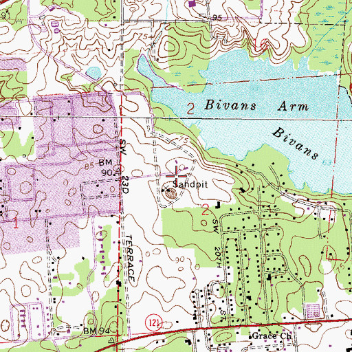 Topographic Map of Thomas Napier Grant, FL